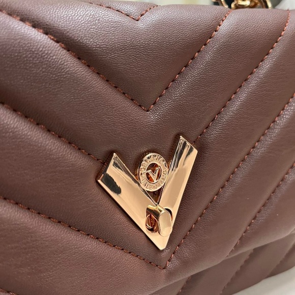 Valentino Orlandi Brown Vegan Leather Chain Handbag Bag - Picture 3 of 8